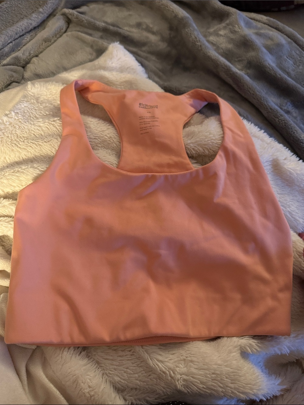 girlfriend collective Peach Racerback Sports Bra